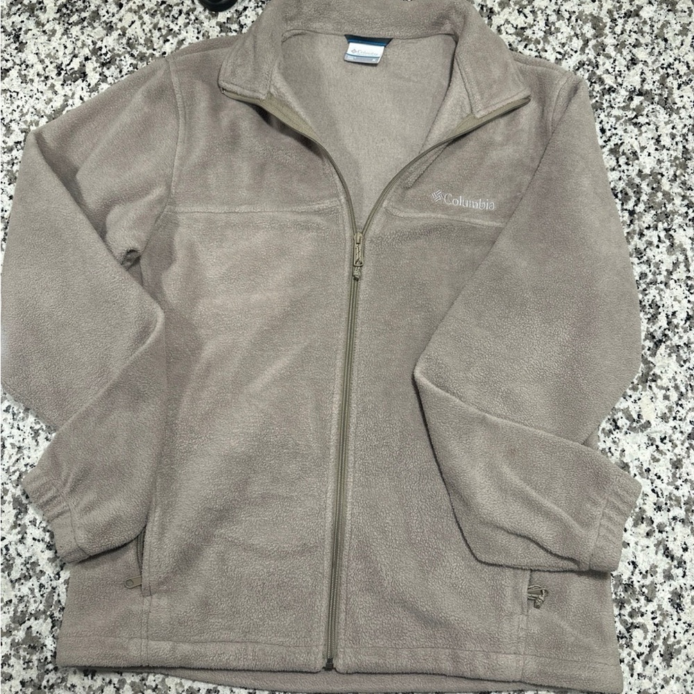 Columbia tan fleece jacket size M